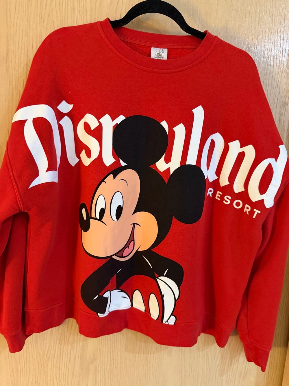 Disney Disneyland Resort Mickey Mouse Oversized Graphic Sweatshirt Red L